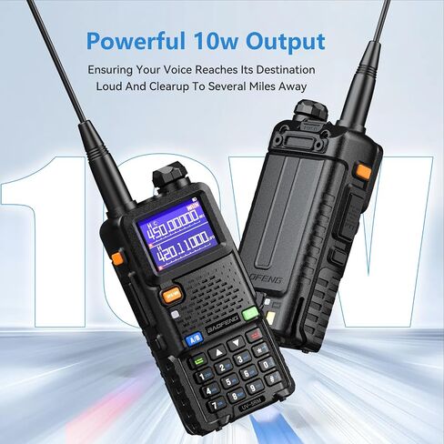 Baofeng UV-5R Dual Band Two Way Radio with Extra 1800mAh Battery and Antenna and Handheld Mic and USB Programmable Cable by Tenway in Saudi Arabia