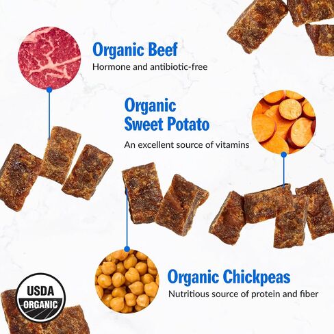 PetPlate Beef and Sweet Potato Bites, Human Grade Dog Treats, All Life Stages, Grain-Free, Organic and Real Ingredients, High Protein, Healthy Snacks (Pack of 1, 4.5 Ounce) in Saudi Arabia