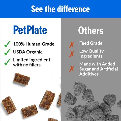 PetPlate Beef and Sweet Potato Bites, Human Grade Dog Treats, All Life Stages, Grain-Free, Organic and Real Ingredients, High Protein, Healthy Snacks (Pack of 1, 4.5 Ounce) in Saudi Arabia
