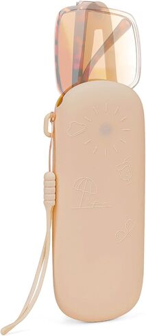 Linkidea Extra Large Sunglasses Pouch Case, Silicone Sun Glasses Organizer Soft Bag Compatible with Gucci GG0595S GG0875S GG0351S GG1087S Versace VE4395 (XXL, Khaki) in Saudi Arabia