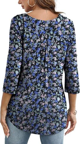 OIDUICOULD Women's Plus Size 3/4 Roll Sleeve Tops V Neck Casual Soft Blouse 1X-4X in Saudi Arabia
