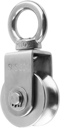 BNYZWOT U Type Swivel Pulleys 304 Stainless Steel Duplex Bearing Super-Silent Detachable 360 Degree Rotation Heavy Duty Traction Wheel 1-Pack in Saudi Arabia