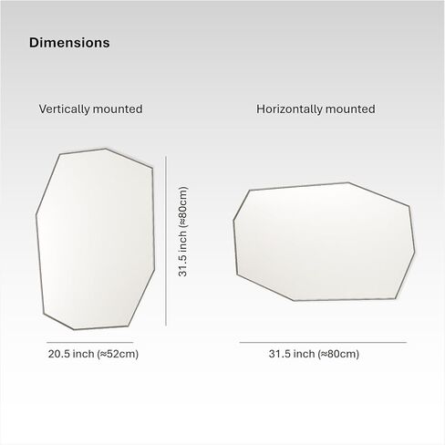 Oktokki - Irregular Wall Mirror, Set of 2, 28.7 x 17.7, Asymmetrical Curvy Groovy Blob Decor for Living Room Entryway Bathroom, Glass in Saudi Arabia
