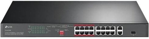 TP-Link TL-SL1218P 16 Port 10/100Mbps Fast Ethernet PoE Switch 16 PoE+ Ports @150W, w/ 2 Uplink Gigabit Ports + 1 Combo SFP Slot Extend, Priority & Isolation Mode in Saudi Arabia