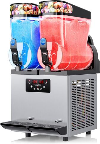 Leacco Commercial Slushie Machine, Frozen Drink Margarita Machine Smoothie Slushy Maker Stainless Steel 110V in Kuwait