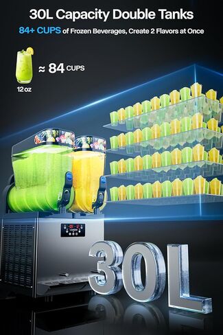 Leacco Commercial Slushie Machine, Frozen Drink Margarita Machine Smoothie Slushy Maker Stainless Steel 110V in Kuwait