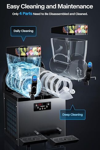 Leacco Commercial Slushie Machine, Frozen Drink Margarita Machine Smoothie Slushy Maker Stainless Steel 110V in Kuwait