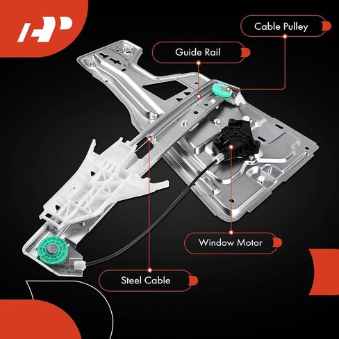 A-Premium Power Window Regulator with 2-Pin Motor Compatible with Chevrolet Equinox 2005-2009 & Pontiac Torrent 2006-2009, Front Left Driver Side, Replace# 19210257, 88980981 in Kuwait