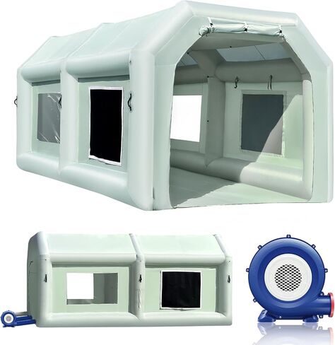 Sewinfla Portable Inflatable Paint Booth Tent 10.8x8.2x7.2Ft with One Blower 550W Inflatable Spray Paint Booth with Air Filter System, Blow Up Paint Booth in Saudi Arabia