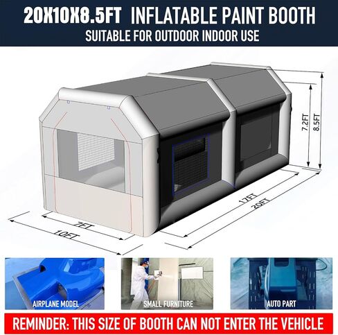 Sewinfla Portable Inflatable Paint Booth Tent 10.8x8.2x7.2Ft with One Blower 550W Inflatable Spray Paint Booth with Air Filter System, Blow Up Paint Booth in Saudi Arabia