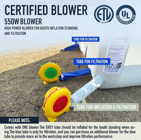 Sewinfla Portable Inflatable Paint Booth Tent 10.8x8.2x7.2Ft with One Blower 550W Inflatable Spray Paint Booth with Air Filter System, Blow Up Paint Booth in Saudi Arabia