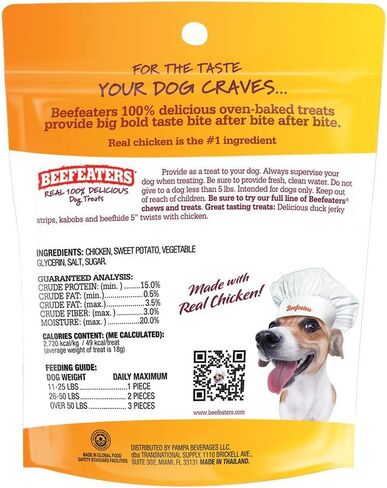Beefeaters Dog Treats - Sweet Potato Wrapped with Chicken 4.25oz, Case of 6 | Dog Food No Corn/Wheat/Soy/Gluten | Low Fat, Grain-Free, Training & Rewards | Dog Training Treats for All Dog Sizes in Saudi Arabia