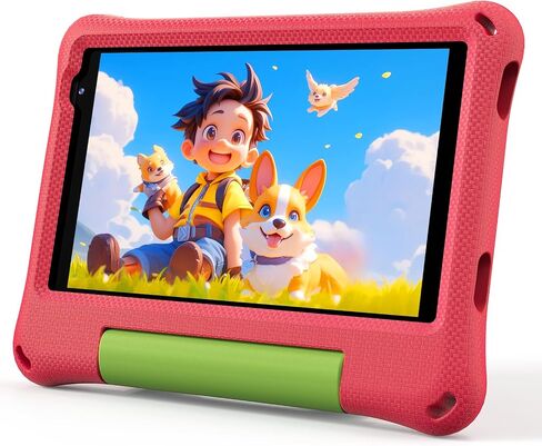 Kids Tablet Android 14 Tablet for Kids 8 Inch Octa-Core 64GB Toddler Tablet with Shockproof Case WiFi Children Learning Tablet with Parental Control, Pre-Installed KIDOZ, Yellow in Saudi Arabia