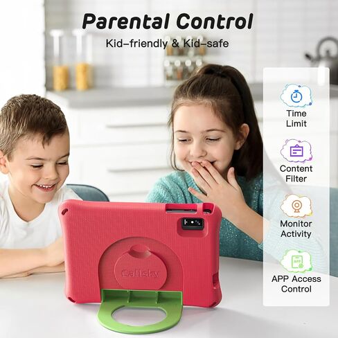 Kids Tablet Android 14 Tablet for Kids 8 Inch Octa-Core 64GB Toddler Tablet with Shockproof Case WiFi Children Learning Tablet with Parental Control, Pre-Installed KIDOZ, Yellow in Saudi Arabia