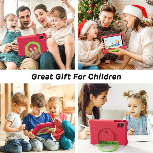 Kids Tablet Android 14 Tablet for Kids 8 Inch Octa-Core 64GB Toddler Tablet with Shockproof Case WiFi Children Learning Tablet with Parental Control, Pre-Installed KIDOZ, Yellow in Saudi Arabia