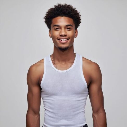 قميص داخلي رجالي من Mody مضلع بدون أكمام، قمصان بدون أكمام قطنية برقبة دائرية للرجال، قميص داخلي من القطن الأبيض، قميص عضلات بدون علامة 6 عبوات in Kuwait