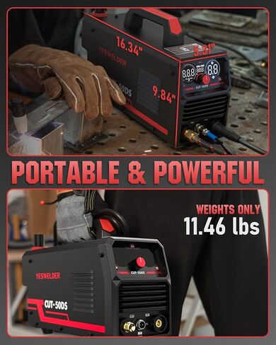 YESWELDER 55 Amp Plasma Cutter Non-High Frequency, Large LED Digital Display Non-Touch Pilot Arc, Digital DC Inverter 110/220V Dual Voltage Plasma Cutting Machine CUT-55DS PRO NEW in Saudi Arabia