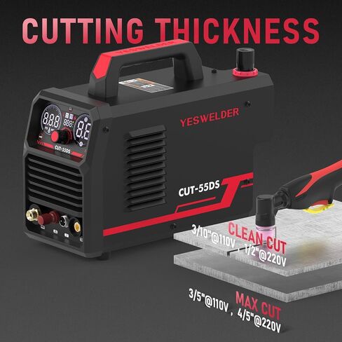 YESWELDER 55 Amp Plasma Cutter Non-High Frequency, Large LED Digital Display Non-Touch Pilot Arc, Digital DC Inverter 110/220V Dual Voltage Plasma Cutting Machine CUT-55DS PRO NEW in Saudi Arabia