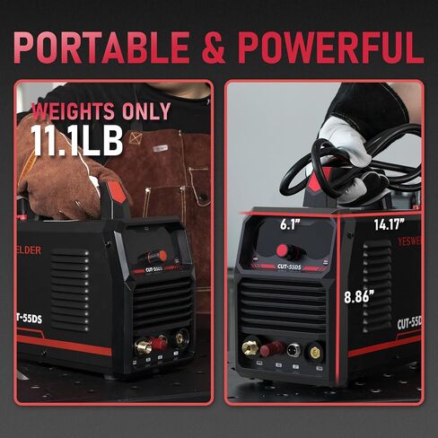 YESWELDER 55 Amp Plasma Cutter Non-High Frequency, Large LED Digital Display Non-Touch Pilot Arc, Digital DC Inverter 110/220V Dual Voltage Plasma Cutting Machine CUT-55DS PRO NEW in Saudi Arabia