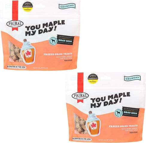 Primal Freeze Dried Dog Treats; Chicken & Peanut Butter Dog Treats with Goat Milk for Dogs, You're My Butter Half, Grain Free Training Treats for Dogs with Probiotics, 2 oz (Pack of 2) in Kuwait