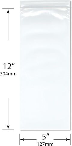 Plymor 5" x 12" (Pack of 100), 4 Mil Heavy Duty Zipper Reclosable Plastic Bags in Saudi Arabia