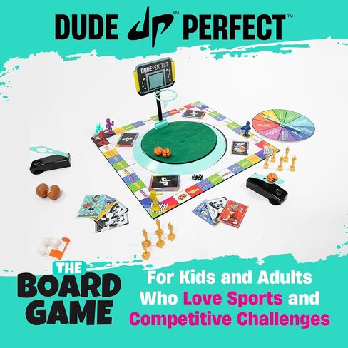 لعبة Dude Perfect The Board، للأطفال الذين يحبون الرياضة والتحديات التنافسية، مثالية لألعاب العائلة والأصدقاء، 2-5 لاعبين، للأعمار من 4 سنوات فما فوق. in Kuwait