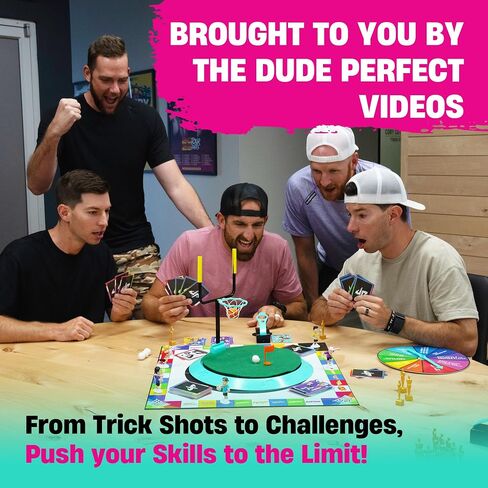 لعبة Dude Perfect The Board، للأطفال الذين يحبون الرياضة والتحديات التنافسية، مثالية لألعاب العائلة والأصدقاء، 2-5 لاعبين، للأعمار من 4 سنوات فما فوق. in Kuwait