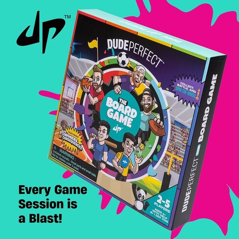 لعبة Dude Perfect The Board، للأطفال الذين يحبون الرياضة والتحديات التنافسية، مثالية لألعاب العائلة والأصدقاء، 2-5 لاعبين، للأعمار من 4 سنوات فما فوق. in Kuwait