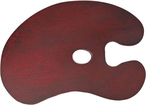 KIILOMP Oval Walnut Wooden Paint Palette 16 * 12inch - Artist Oil Paint Palette Walnut Palettes 30 * 40 for Acrylic Watercolor Oil Paints in Kuwait