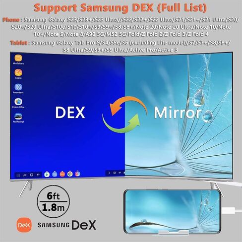 كابل محول USB C إلى HDMI Thunderbolt 3/4 4K MHL مع منفذ شحن سريع 100W PD لجهاز iMac MacBook Surface Switch Galaxy S22 S21 S20 S10 S9 S8 Note 21 20 10 Android Samsung Phone Dex لمراقبة التلفزيون in Kuwait