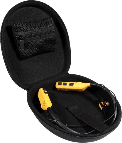 Case Compatible with DEWALT Neckband Headphones and 2-in-1 Neckband Headphones w/Built-in Speakers (Black with Yellow Zip) in Saudi Arabia