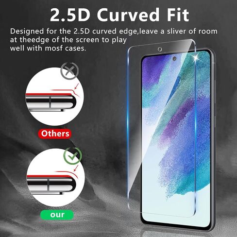 3+3 Pack Privacy Screen Protector Designed for Samsung Galaxy S21 FE With 3 Pack Camera Lens Protector,Full Coverage Anti-Spy Tempered Glass Film,9H Hardness,Bubble Free,Easy to Install in Saudi Arabia