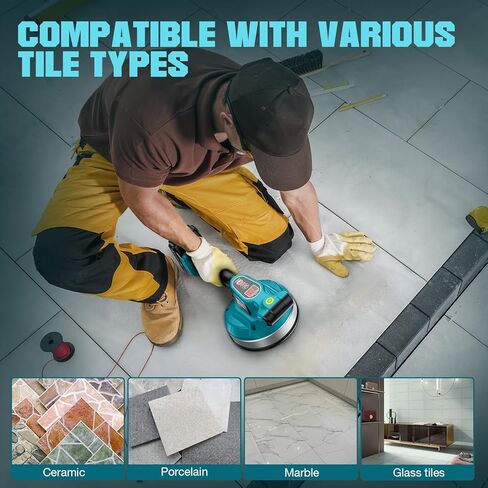 Tile Vibration Tool, Seesii Cordless Tile Vibrator Leveling Machine with2×2000mAh Batteries, 16mm Large Suction Strong Grip, 12-Speed Adjustable Tile Tools for Floor/for the Pro and DIY in Kuwait