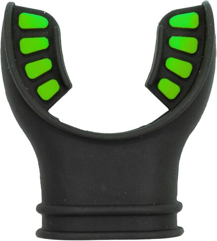 Scuba Choice Scuba Diving Ultra Black Silicone Mouthpiece with Color Tab and Regulator Tie, Green in Saudi Arabia