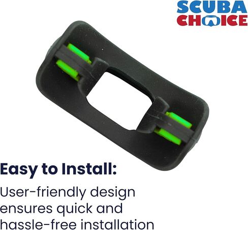 Scuba Choice Scuba Diving Ultra Black Silicone Mouthpiece with Color Tab and Regulator Tie, Green in Saudi Arabia