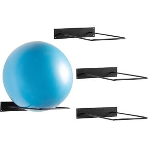 MyGift Wall-Mounted Exercise Ball Rack | Black Industrial Pipe Yoga Stability Ball Storage Display Holder for Home Gym and Studios, Set of 2 in Kuwait