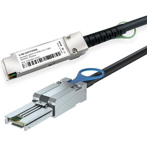 H!Fiber.com QSFP to SFF-8088 MiniSAS Cable, SFF-8436 to SFF-8088 External DDR Hybrid SAS Cable, 100-Ohm, 3 Meter(9.8ft), Copper Passive for NetApp in Kuwait