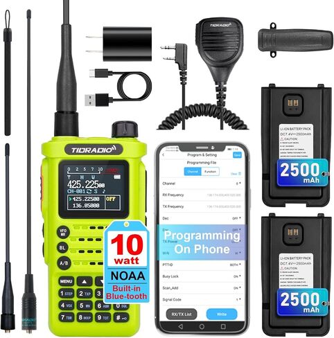 (4th Generation) TIDRADIO TD-H8 10Watt Ham Radio,APP Programming,Spectrum Analysis,SMS Message Text,Online Firmware Update,Version Switch,Multi-Band AM/FM/NOAA Weather Receiver Handheld Two Way Radio in Kuwait