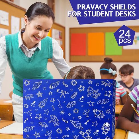 24 قطعة من مجلدات الخصوصية الملهمة من هارلون للطلاب، مقسم مكتب الفصل الدراسي، مجلدات الخصوصية المموجة الكبيرة، لوحات خصوصية كاريل لاختبار الطلاب تقلل من التشتيت (القرطاسية) in Kuwait