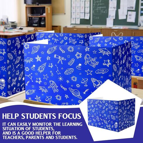 24 قطعة من مجلدات الخصوصية الملهمة من هارلون للطلاب، مقسم مكتب الفصل الدراسي، مجلدات الخصوصية المموجة الكبيرة، لوحات خصوصية كاريل لاختبار الطلاب تقلل من التشتيت (القرطاسية) in Kuwait