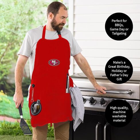 Team Sports America NFL Minnesota Vikings Ultimate Grilling Apron Durable Cotton with Beverage Opener and Multi Tool For Football Fans Fathers Day and More in Kuwait