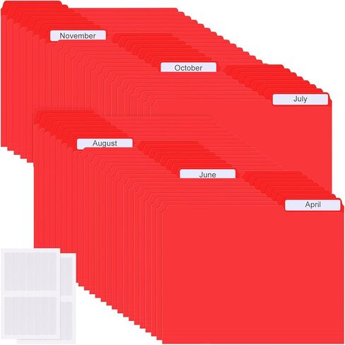 48 Pack Colored Plastic File Folders Sturdy 1/3 Tab File Folders Letter Size Manila Folders 8.5 x 11 Inch Folders with Tabs and Sticky Labels for Office Home Supplies(Black) in Kuwait