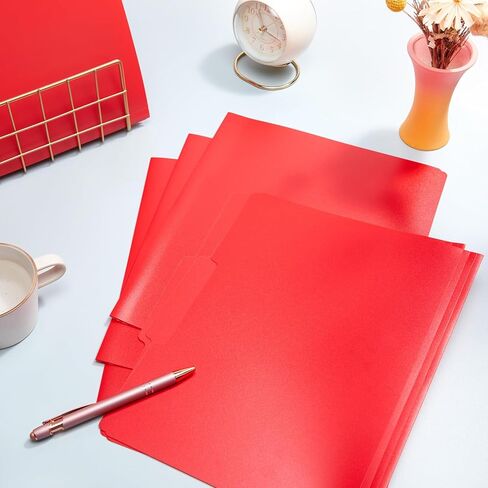 48 Pack Colored Plastic File Folders Sturdy 1/3 Tab File Folders Letter Size Manila Folders 8.5 x 11 Inch Folders with Tabs and Sticky Labels for Office Home Supplies(Black) in Kuwait