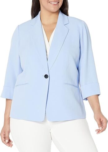 Kasper Women's Plus Size 1 Bttn Notch Collar JKT W/SLV ملفوف، أصفر شاحب، 24W in Saudi Arabia