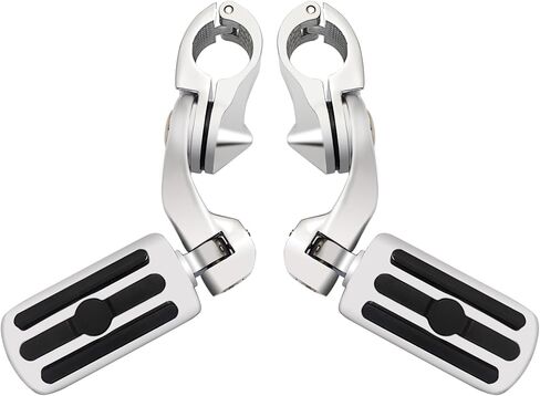 Hokuotolite Short Adjustable Foot Pegs Mounts Clamps Kit for Harley Davidson Touring Electra Road King Street Glide with 1.25 Engine Guard(Black) in Saudi Arabia