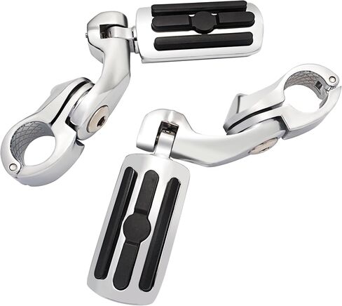 Hokuotolite Short Adjustable Foot Pegs Mounts Clamps Kit for Harley Davidson Touring Electra Road King Street Glide with 1.25 Engine Guard(Black) in Saudi Arabia