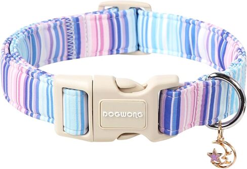 DOGWONG Cotton Dog Collar, Spring Summer Dog Collar Durable Soft Natural Fabric Pet Dog Collar Cute Wedding Puppy Necklace for Small Medium Large Dog in Saudi Arabia