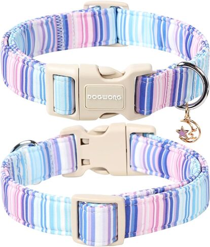 DOGWONG Cotton Dog Collar, Spring Summer Dog Collar Durable Soft Natural Fabric Pet Dog Collar Cute Wedding Puppy Necklace for Small Medium Large Dog in Saudi Arabia