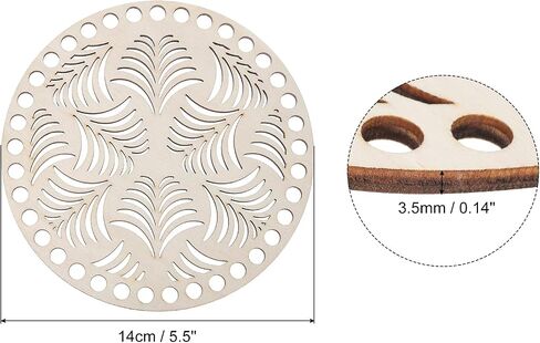 MECCANIXITY Crochet Basket Base 5.5 Inch Circle Wooden Crochet Bag Bottom Unfinished Wood for DIY Craft Basket Crochet Bag Weaving Knitting Base in Saudi Arabia