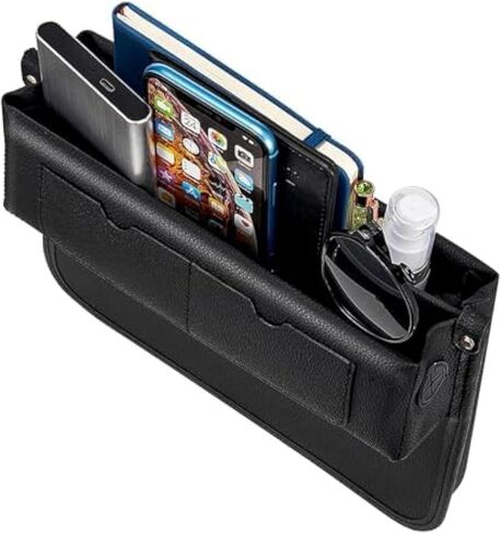 TONY ON TIME Car Seat Gap Filler Leather Car Seat Organizers and Storage Between Seats Premium Car Accessories - Front Seats Adjustable Gap Organizers for Phones, Cards, Wallets, Keys in Saudi Arabia